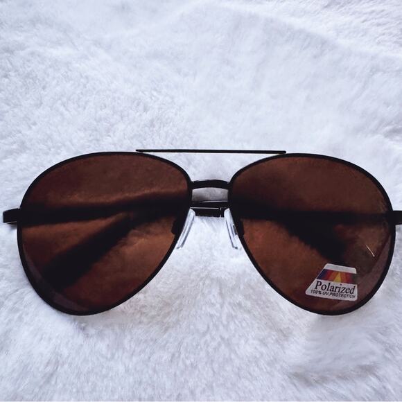 Irene Brown w/Black Rims Stylish Polarized Sunglasses - Picture 1 of 12